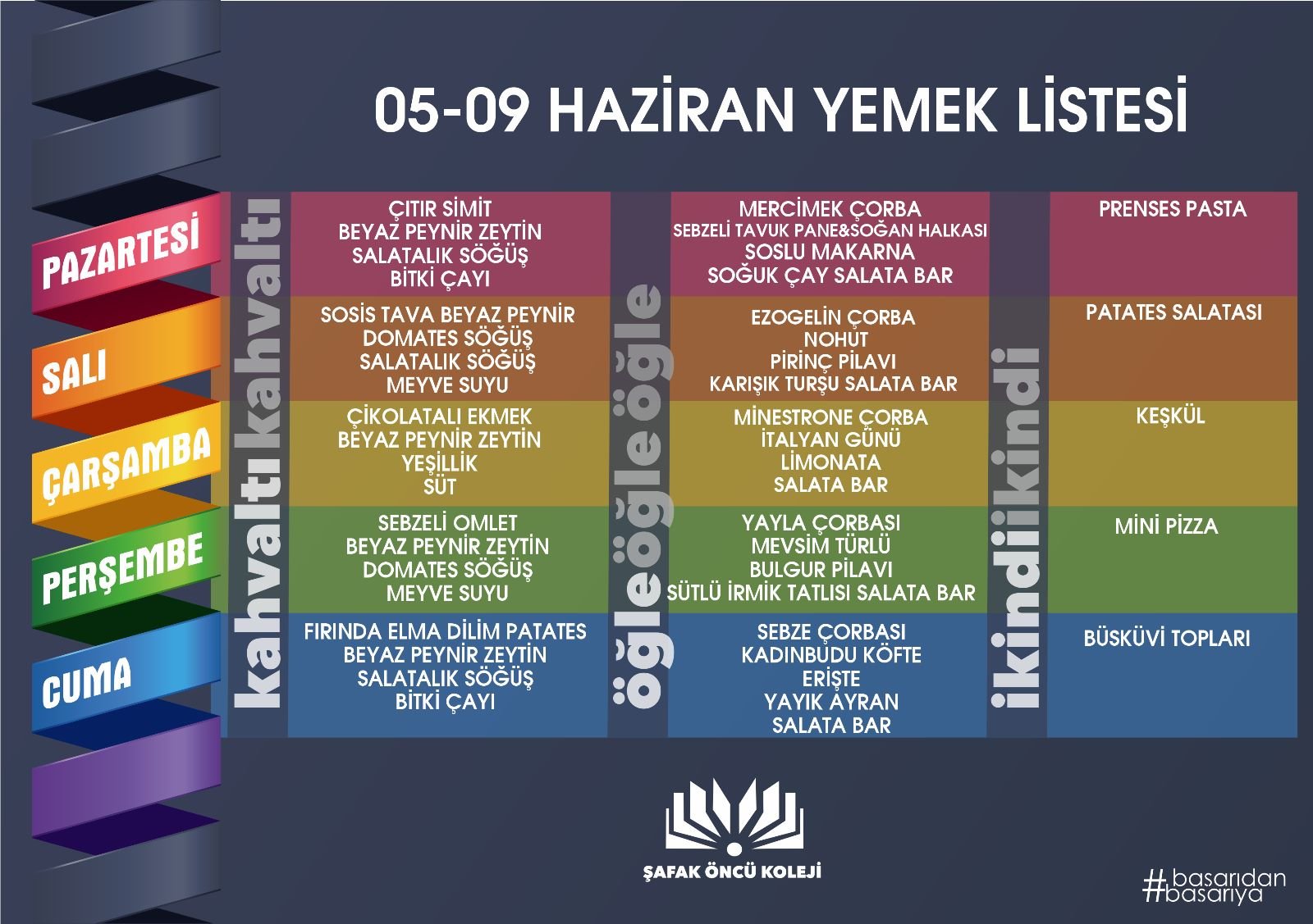 05-09 Haziran Yemek Listesi