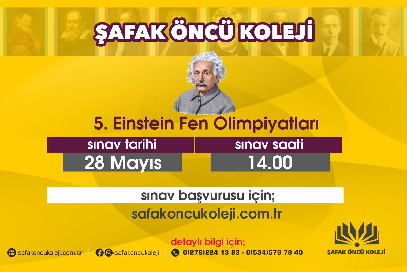 5. Einstein Fen Olimpiyatları Sınav Erişimi Açıldı