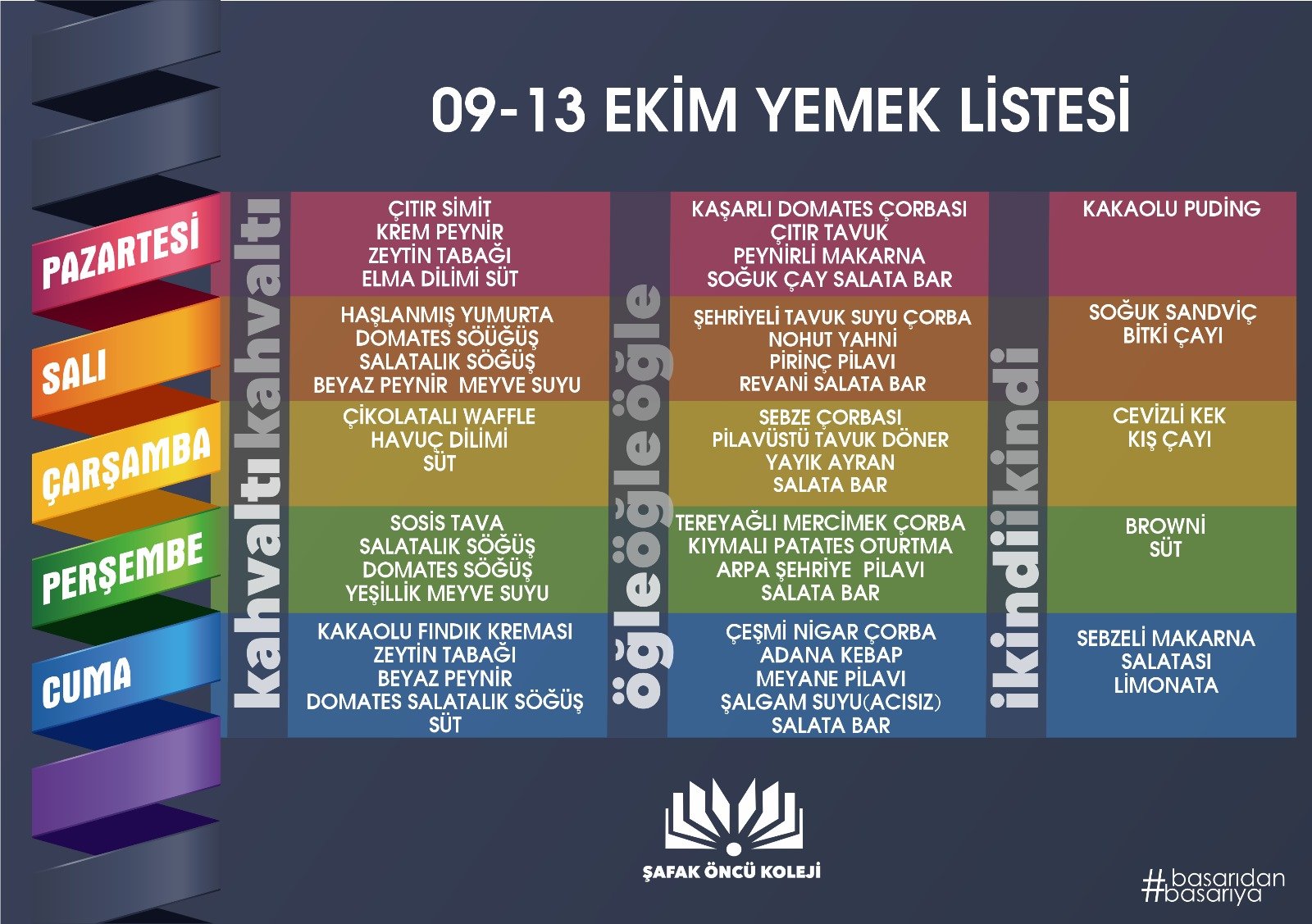 09-13 Ekim Yemek Listesi